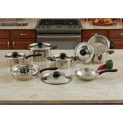 KT18SC - Maxam® 18pc Stainless Steel Cookware Set with Steam Con