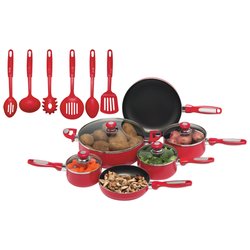 KTAL16 - Chef's Secret® 16pc Red Aluminum Cookware Set