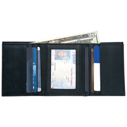 LULWAL23 - Embassy™ Men's Solid Genuine Leather Tri-Fold Wallet
